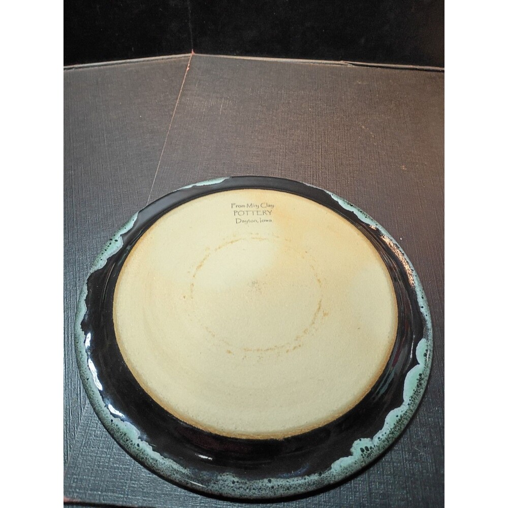 From Miry Clay Pottery Salad Plate New Black Color 8.25" Stoneware  Wheel-Thrown - Picture 5 of 6